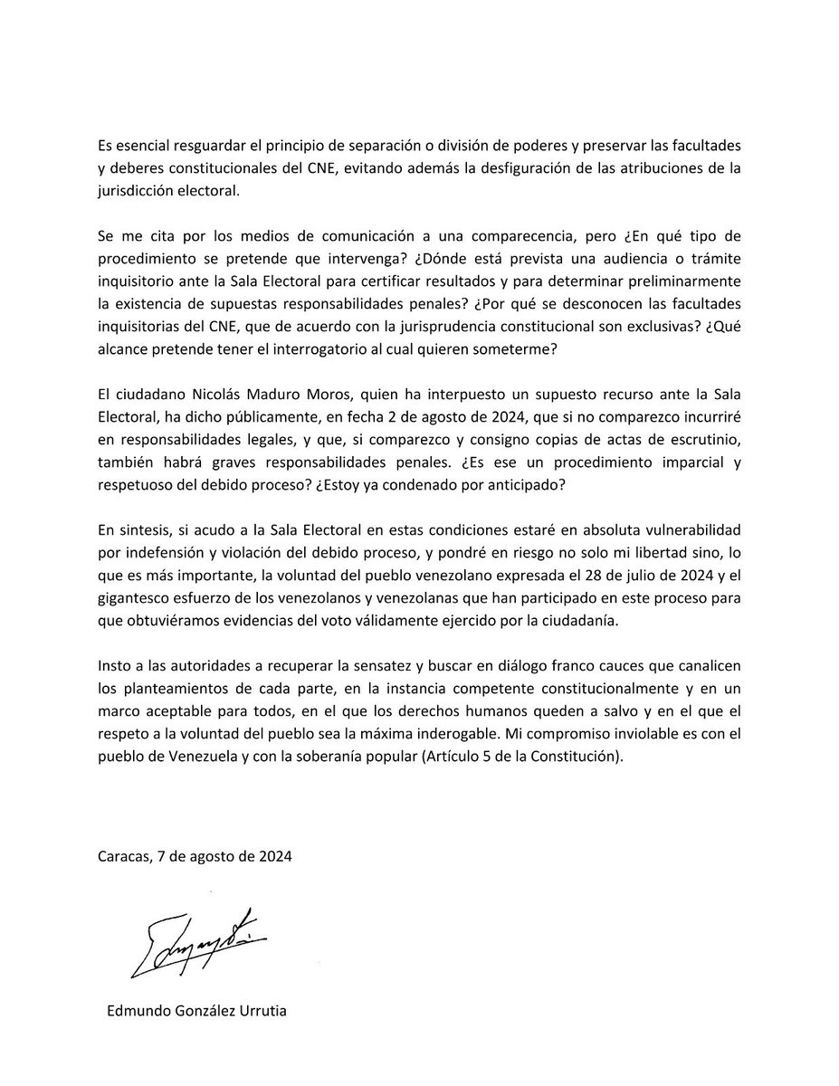 EdmundoGU's tweet image. Ante la pretendida citación a la Sala Electoral del Tribunal Supremo de Justicia