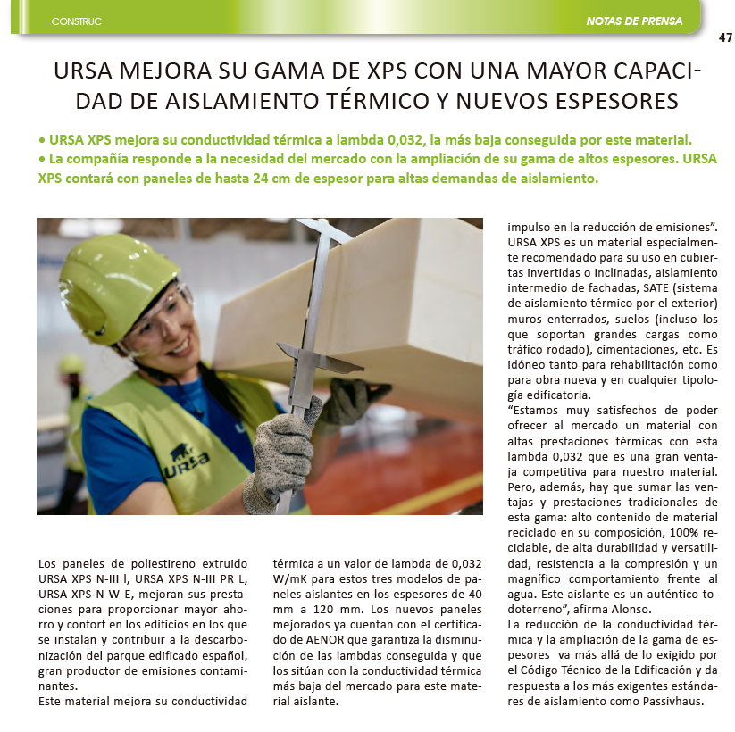 URSAiberica's tweet photo. ¡Grandes noticias! 🎉 La revista #Construc ha destacado el nuevo URSA XPS, ahora con una conductividad térmica mejorada a lambda 0,032. 🚀 Estos paneles, certificados por @AENOR, ofrecen la conductividad térmica más baja del mercado, llevando la eficiencia energética a otro nivel https://t.co/dk0vTMtifm