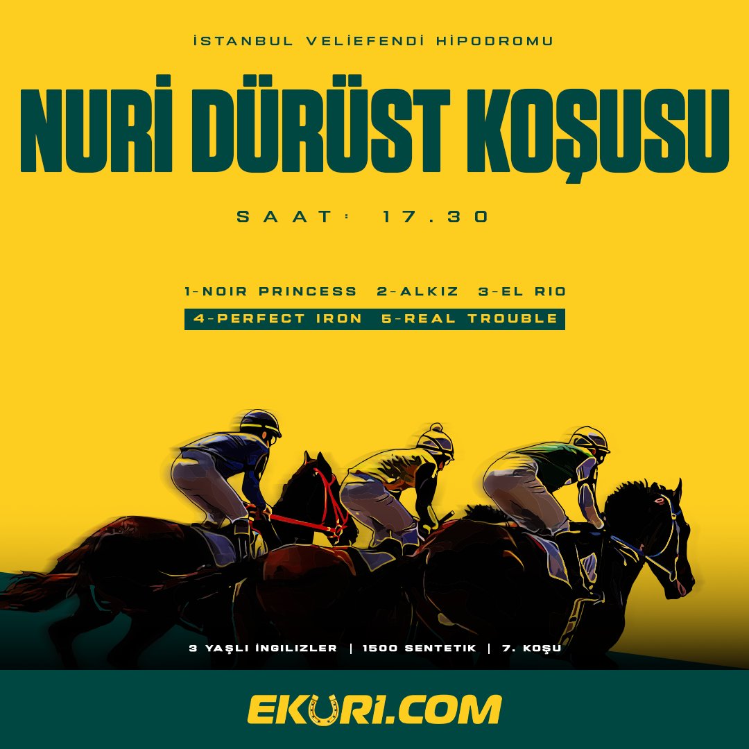 ekuriresmi's tweet photo. 🏆 Nuri Dürüst Koşusu
🏇 4 ve Yukarı Araplar
⏱️ 17.30
🏟️ İstanbul Veliefendi Hipodromu

Hemen Oyna: https://t.co/MqkZE7qDNZ https://t.co/6osrB2GqRV
