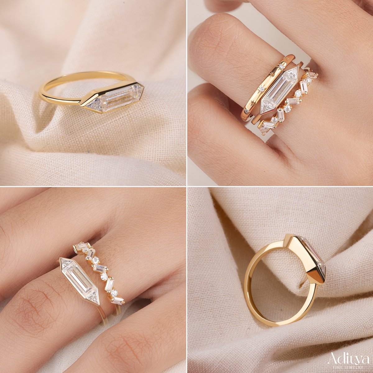 AdityaFineJewel's tweet image. East West Baguette Cut Moissanite Engagement Ring, Bezel Set Three Stone Wedding Ring, Trilliant Cut Side Stone Ring, Unique Geometric Ring, Bezel Set Ring.

#eastwestring
#baguettecutring
#bezelsetring
#threestonering
#14kyellowgoldring
#handmadering
#birthdaygift