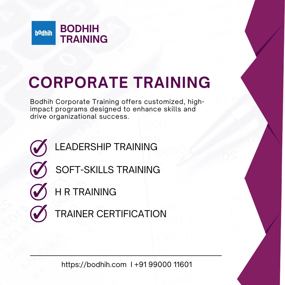 Bodhih Corporate Training Programs 

#Corporatetraining #Corporateprograms #Leadershiptraining #Employeedevelopment #softskillstraining #Trainercertification #HRtraining