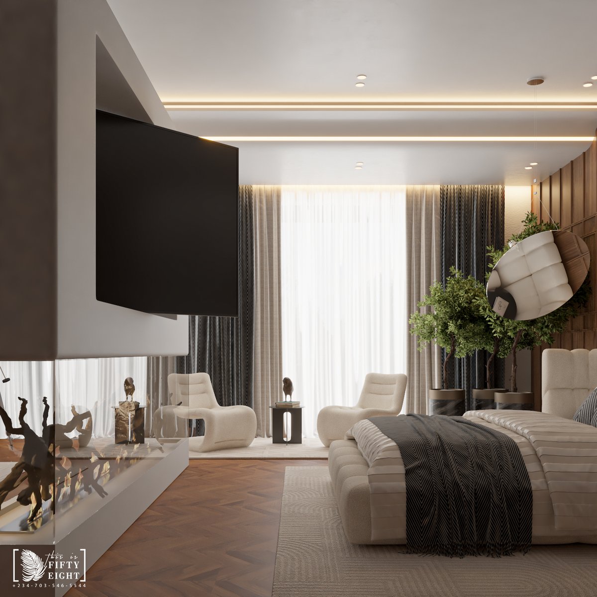 Project ELEVATE

Bedroom GOALS!
Step into this stunning oasis, where comfort meets innovation! A cozy bed to snuggle up in, a plush sofa nook, and a rotating TV wall that swivels for perfect viewing from bed or couch - what more could you ask for?! 
#luxuryhomes  #LuxuryTravel