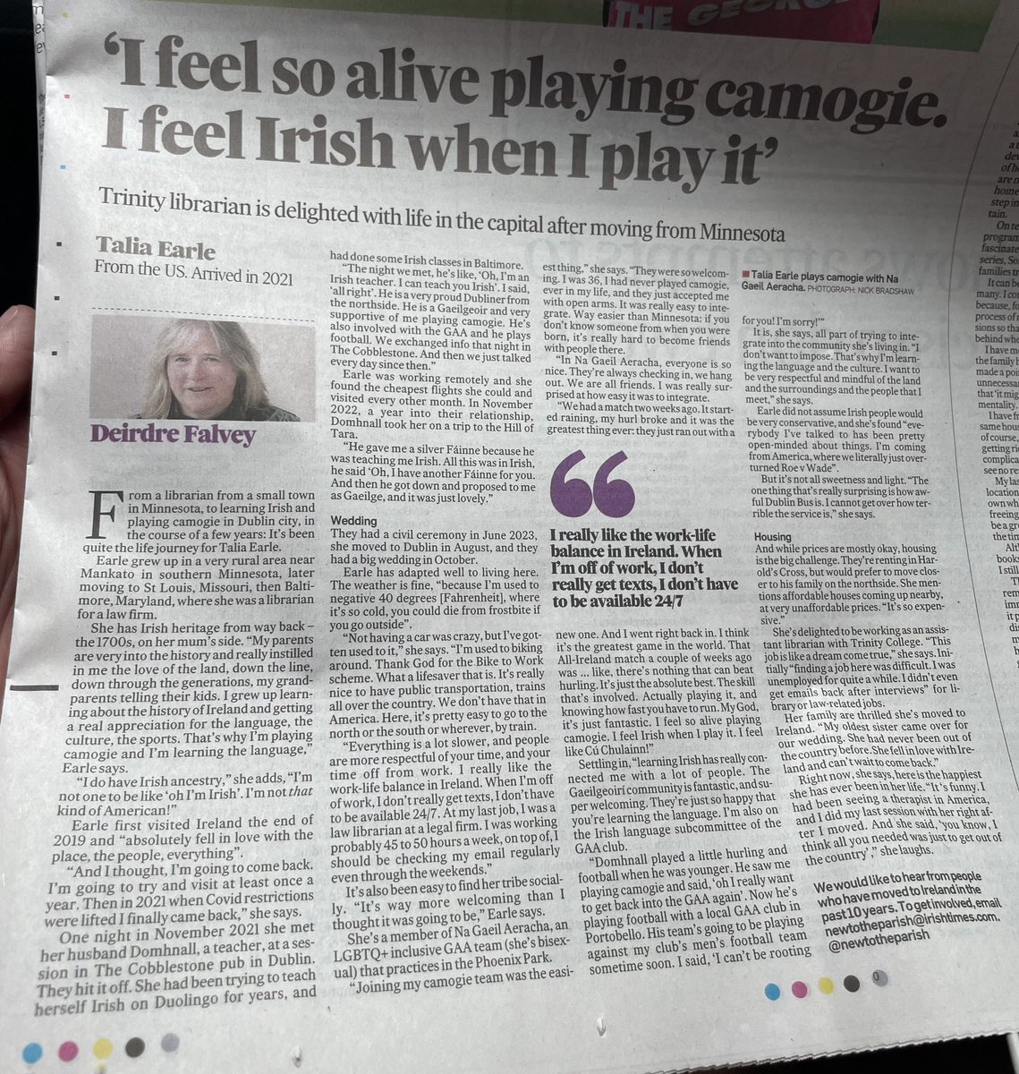 cathalmccauley's tweet photo. Nice to see a @tcdlibrary staff member featured in the @IrishTimes today. https://t.co/4R4RLRQrpp