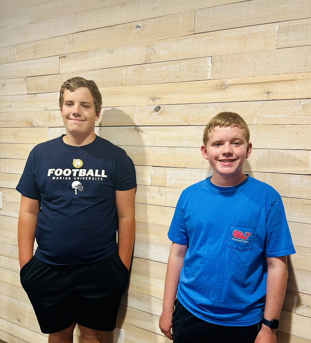 NTuckerPhD's tweet photo. First day of school!  Junior and 8th grader.  Kale is representing MU football!  #lovethem #firstday #fall24 https://t.co/C06ft1ffei