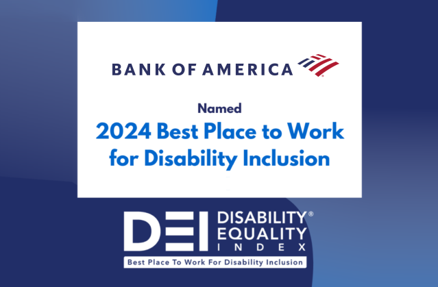 Each year, @DisabilityIN and the <a href="/AAPD/">AAPD</a> celebrate the #DisabilityEqualityIndex. These are companies that are committed to all teammates and <a href="/BankofAmerica/">Bank of America</a> is a top scorer and an advocate for those with disabilities. bit.ly/3LT5UjQ