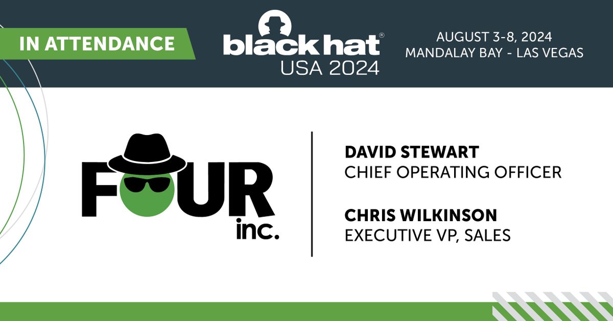 David Stewart and Chris Wilkinson are at Black Hat USA today in Las Vegas! If you see them on the show floor, be sure to stop and say hi. #BlackHatUSA #BlackHat2024 #Cybersecurity #InfoSec #TechConference