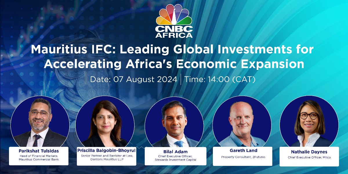 cnbcafrica's tweet photo. [EVENT] Join us on August 7 at 14:00 CAT for a panel discussion with leading experts on how global investments and strategic platforms can accelerate Africa’s economic growth. #StewardsInvestment #MCBGroup #2futuresmauritius https://t.co/T0kXGpsF49