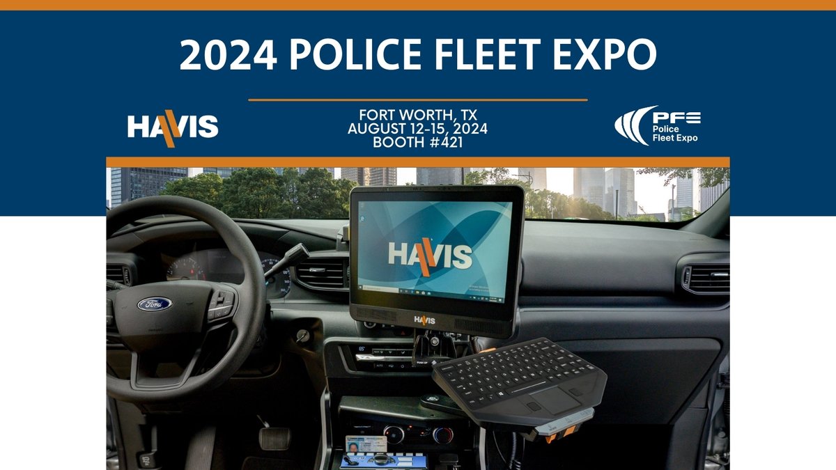 havisinc's tweet image. Join Havis at the 2024 Police Fleet Expo in Fort Worth, TX, from August 12-15. Explore our cutting-edge dash-trunk solutions, crafted to keep mission-critical equipment secure and accessible in any setting. 

#PFE #PoliceFleetExpo #LawEnforcementTech