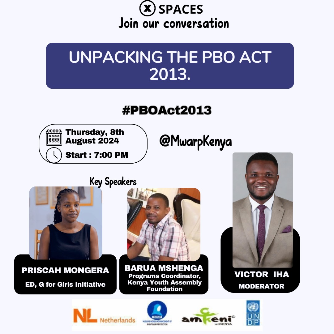 Victor Iha (KIMANI) (@ihavictor) on Twitter photo What do you know about the #PBOAct2013 ? Get ready to learn about this crucial Act tomorrow from 7pm. 🗣️You can't afford to miss!
<a href="/21way1/">Taylor Torch</a> <a href="/AmkeniC/">Amkeni Community org</a> <a href="/chepkemoi97/">Chepkemoi koech</a> <a href="/coast_hub/">Coast Regional Budget Hub (C.R.B.H)</a> <a href="/CRECOKenya/">CRECO Kenya</a> <a href="/DreamAchieversk/">Dream Achievers K</a> <a href="/MenstrualDaddy/">Menstrual Daddy</a> <a href="/mgeninass/">SheWolf</a> <a href="/Pawa254/">PAWA254</a> <a href="/siasaplace/">Siasa Place</a> <a href="/JumaPambajuma61/">pamba juma</a> @Shamir2Edwine What do you know about the #PBOAct2013 ? Get ready to learn about this crucial Act tomorrow from 7pm. 🗣️You can't afford to miss!
<a href="/21way1/">Taylor Torch</a> <a href="/AmkeniC/">Amkeni Community org</a> <a href="/chepkemoi97/">Chepkemoi koech</a> <a href="/coast_hub/">Coast Regional Budget Hub (C.R.B.H)</a> <a href="/CRECOKenya/">CRECO Kenya</a> <a href="/DreamAchieversk/">Dream Achievers K</a> <a href="/MenstrualDaddy/">Menstrual Daddy</a> <a href="/mgeninass/">SheWolf</a> <a href="/Pawa254/">PAWA254</a> <a href="/siasaplace/">Siasa Place</a> <a href="/JumaPambajuma61/">pamba juma</a> @Shamir2Edwine