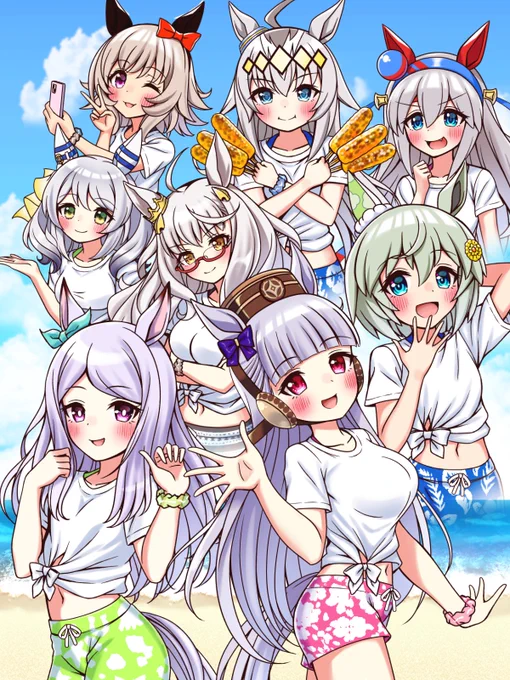 芦毛の夏、日本の夏。残暑お見舞い申し上げます!!!!!!#ウマ娘 