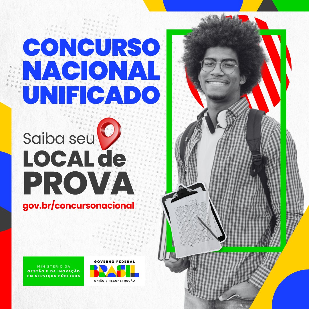 🧐📝O CNU está chegando! Confira agora o seu local de prova!

🗓️ Alguns locais podem ter sido alterados com a mudança de data da prova ‼️ Por isso, confira na área do candidato da página oficial do Concurso Nacional onde será sua prova.