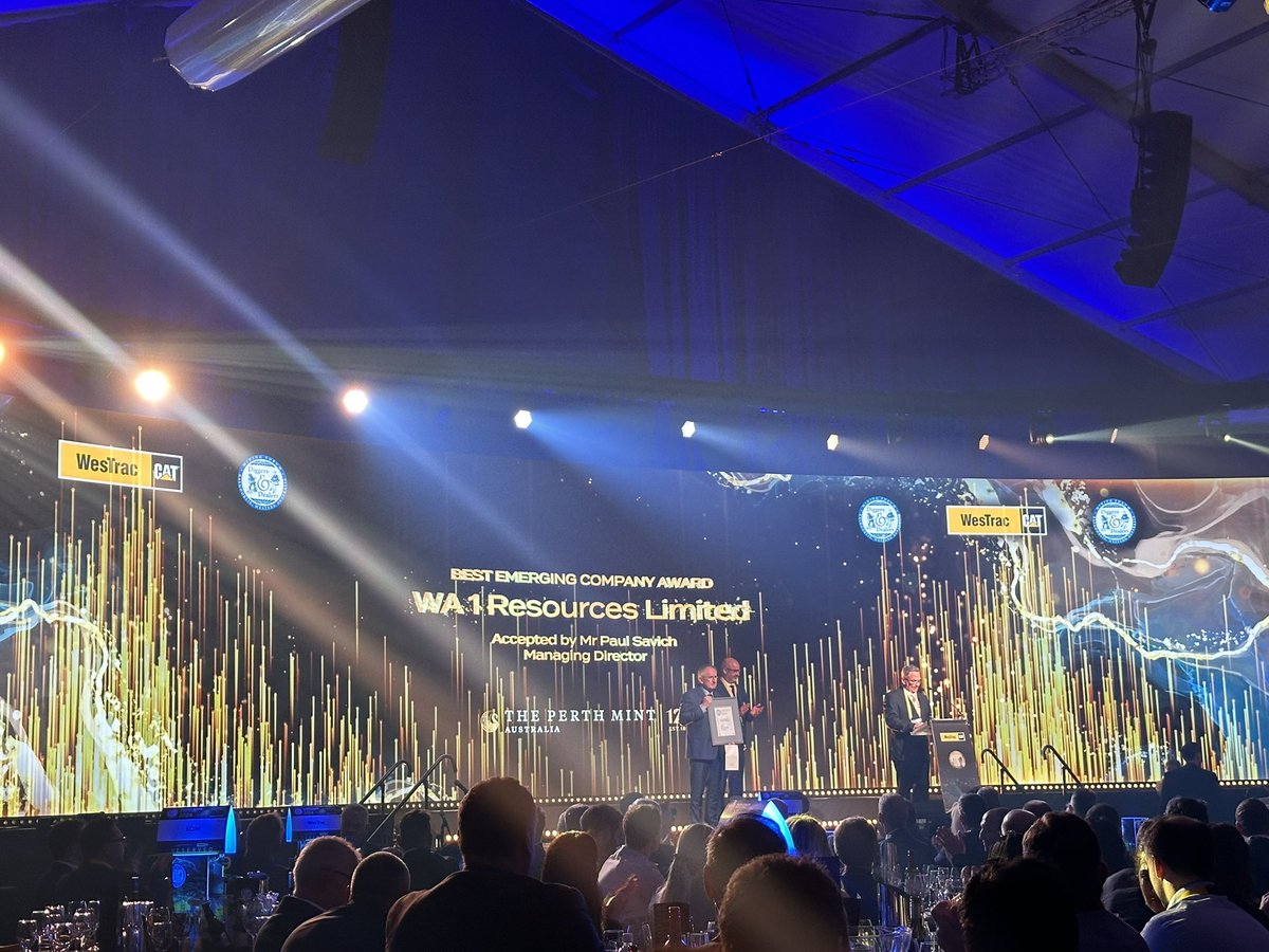 kristiebatten's tweet photo. The @diggersndealers Emerging Company Award goes to @WA1_Resources #WA1 https://t.co/7qlaNTAcw9