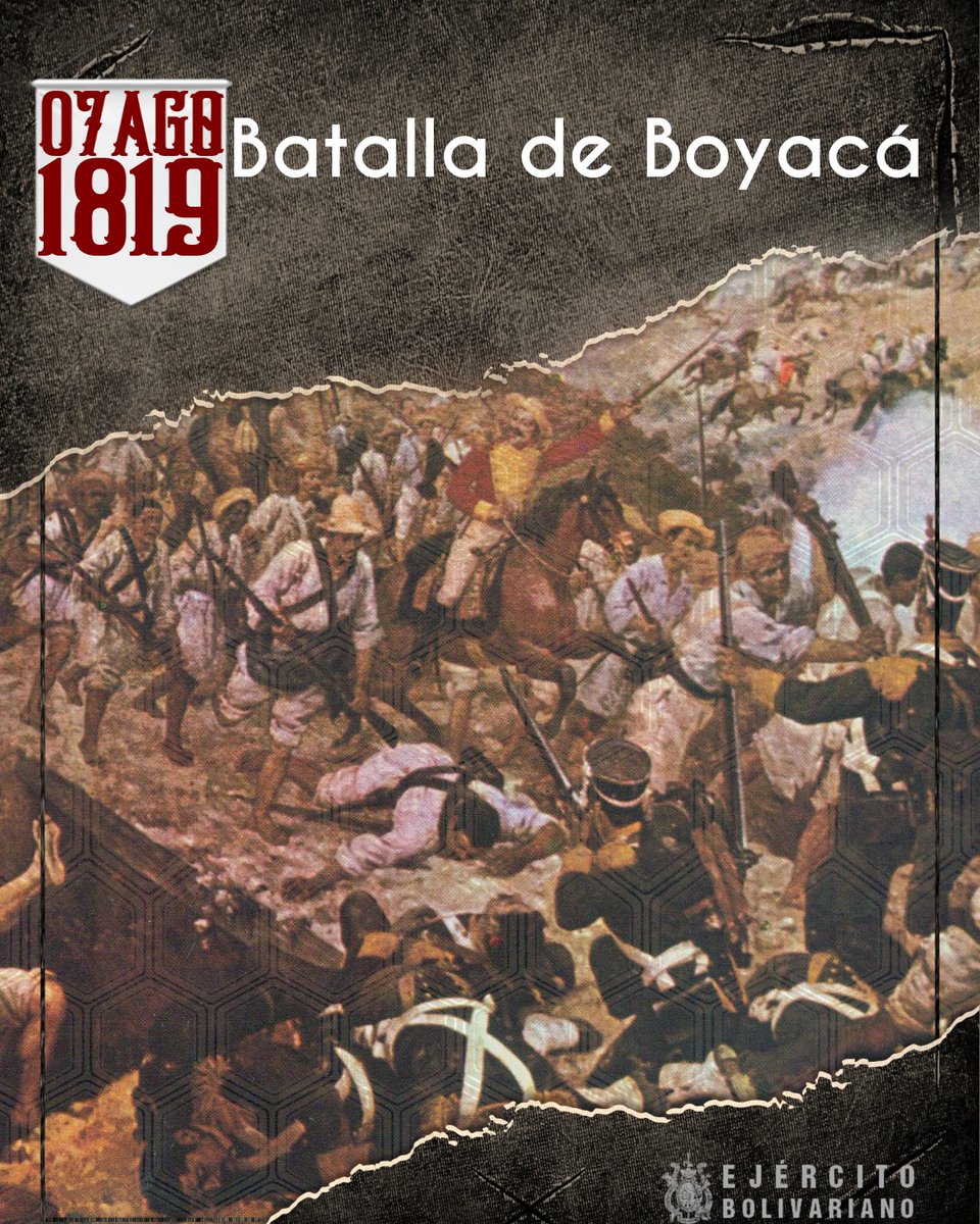 ejercito_ve's tweet image. 🗓️ #07Ago || La Batalla de Boyacá, fue la confrontación más importante de la guerra de independencia de Colombia que garantizó el éxito de la Campaña Libertadora de Nueva Granada, ocurrió el 7 de agosto de 1819 en el cruce del río Teatinos, en inmediaciones de Tunja.