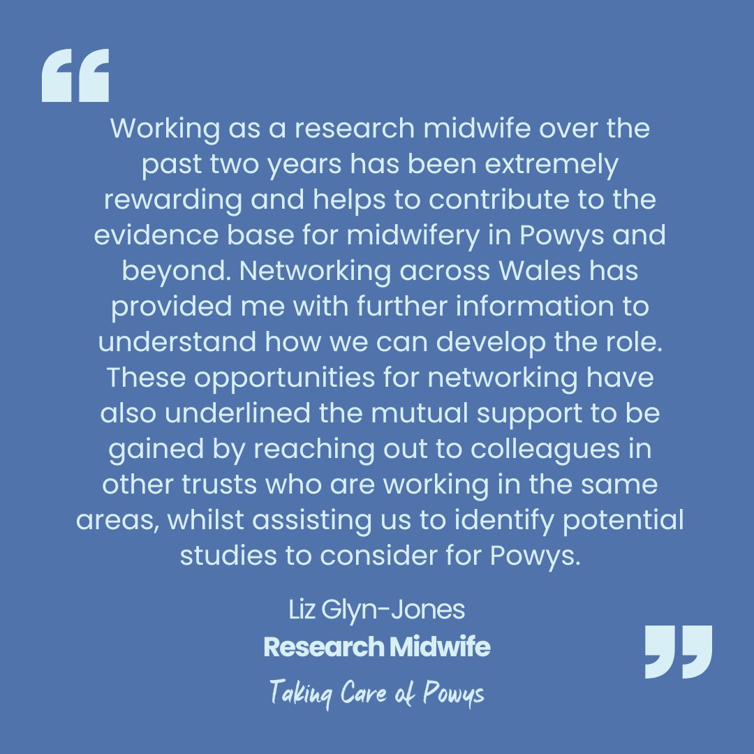 We are continuing to share details of the research Midwife Post we funded from 2021-2023.
#TakingCareofPowys <a href="/RM_ShellyJ/">Shelly Higgins</a>