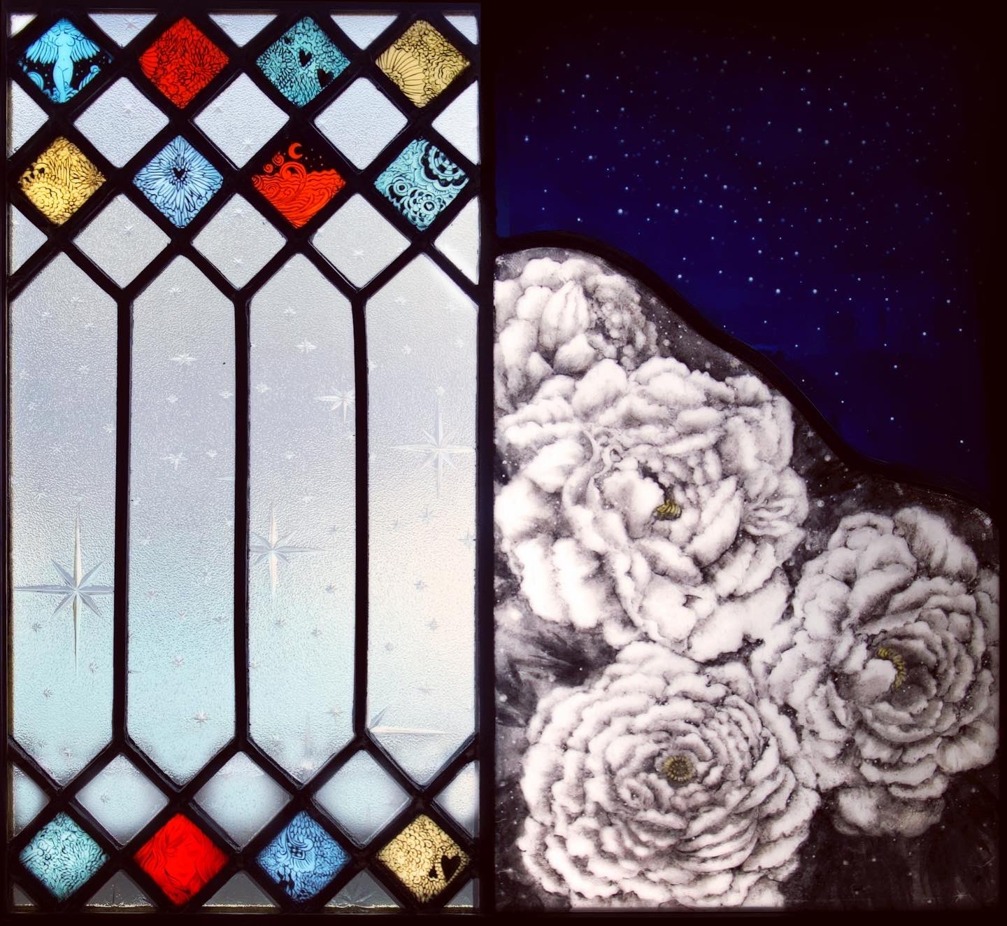 ステンドグラス　トンボ　アンテイークランプ(303) ステンドグラス トンボ アンテイークランプ(303) ステンドグラス