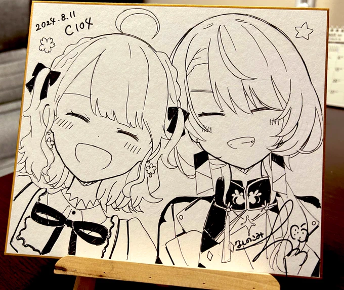 夏コミに持っていく色紙です!①🌸☄️ 