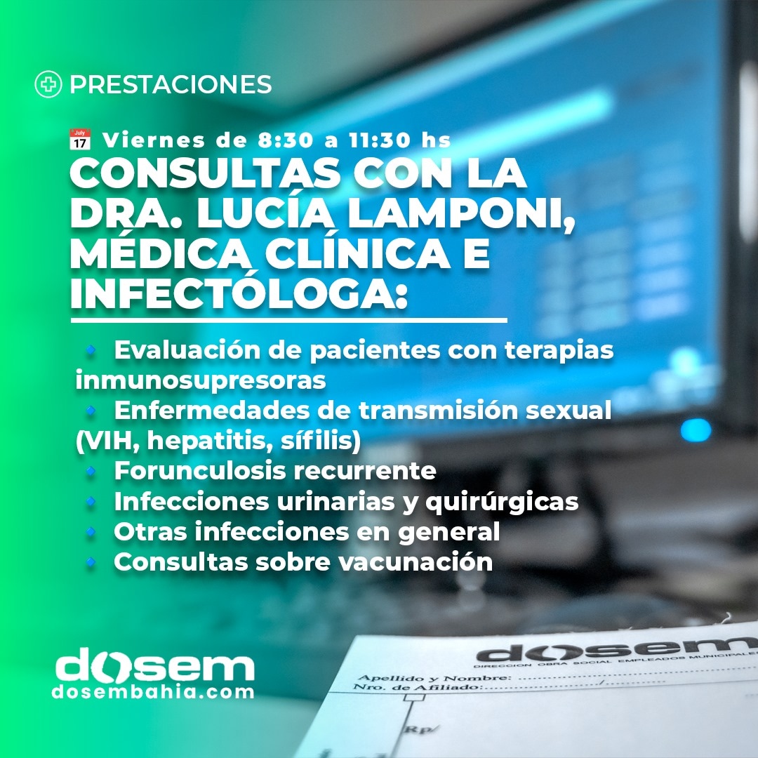 A partir del corriente mes, incorporamos nueva especialista en nuestro policonsultorio de Undiano 126.