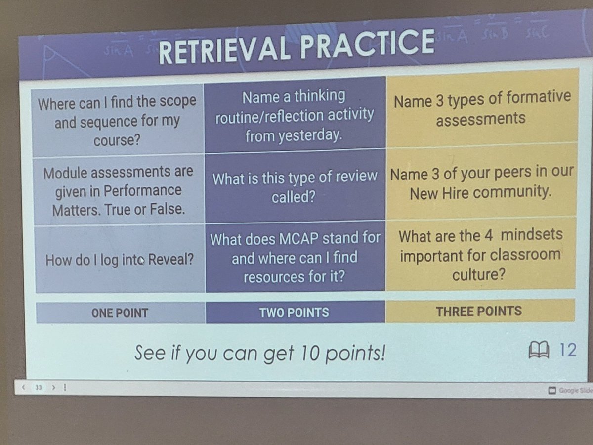 SSislerFCPSmath's tweet image. Starting day 2 w/ our #fcpssecmath new hires by completing some retrieval practice.  Looking ahead to more curriculum resources, instructional routines, math practices, and more today! #InductionFCPS @mathwendi @ms_hsquared
