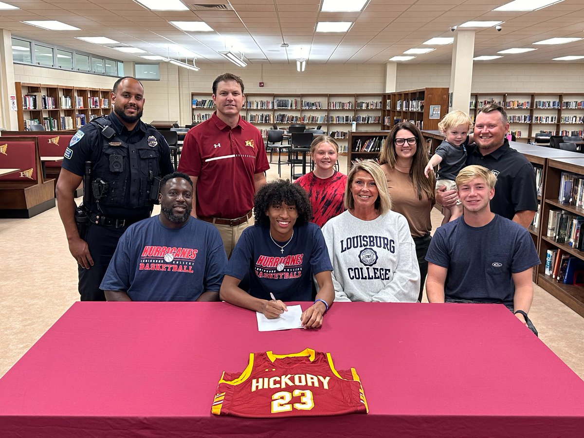 Izaiah L, a 2024 Hickory High graduate, signed his national letter of intent to play basketball at Louisburg College.