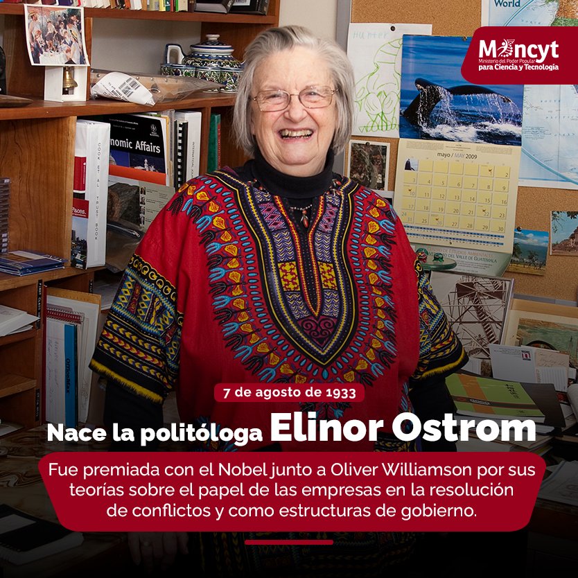 #Efemérides | #7Ago Natalicio de la politóloga, Elinor Ostrom 📚

#VenezuelaHaceJusticia