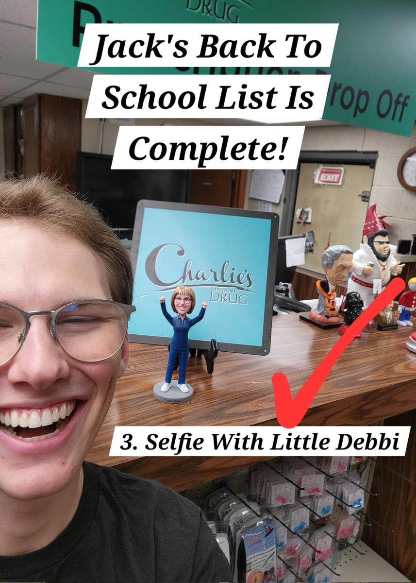 CharliesDrug's tweet photo. #selfiewithlittledebbi #backtoschool #shoplocal #ShopSmall #shopatcharliesdrug #backtoschoollist https://t.co/xJwsOYWtuk