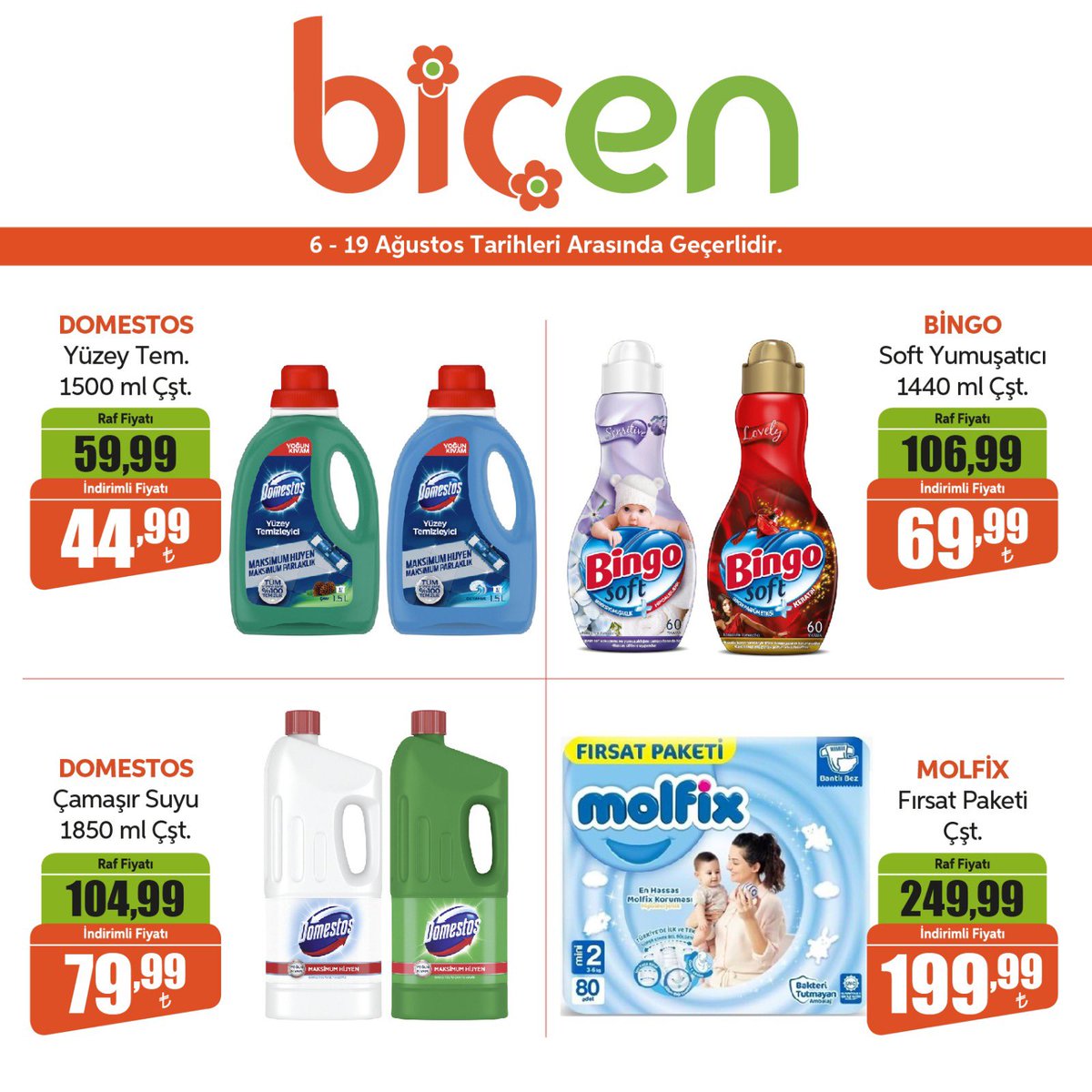 6-19 Ağustos İndirimlerimiz Devam Ediyor!🧡 Broşür İçin bicen.com.tr/insertler/