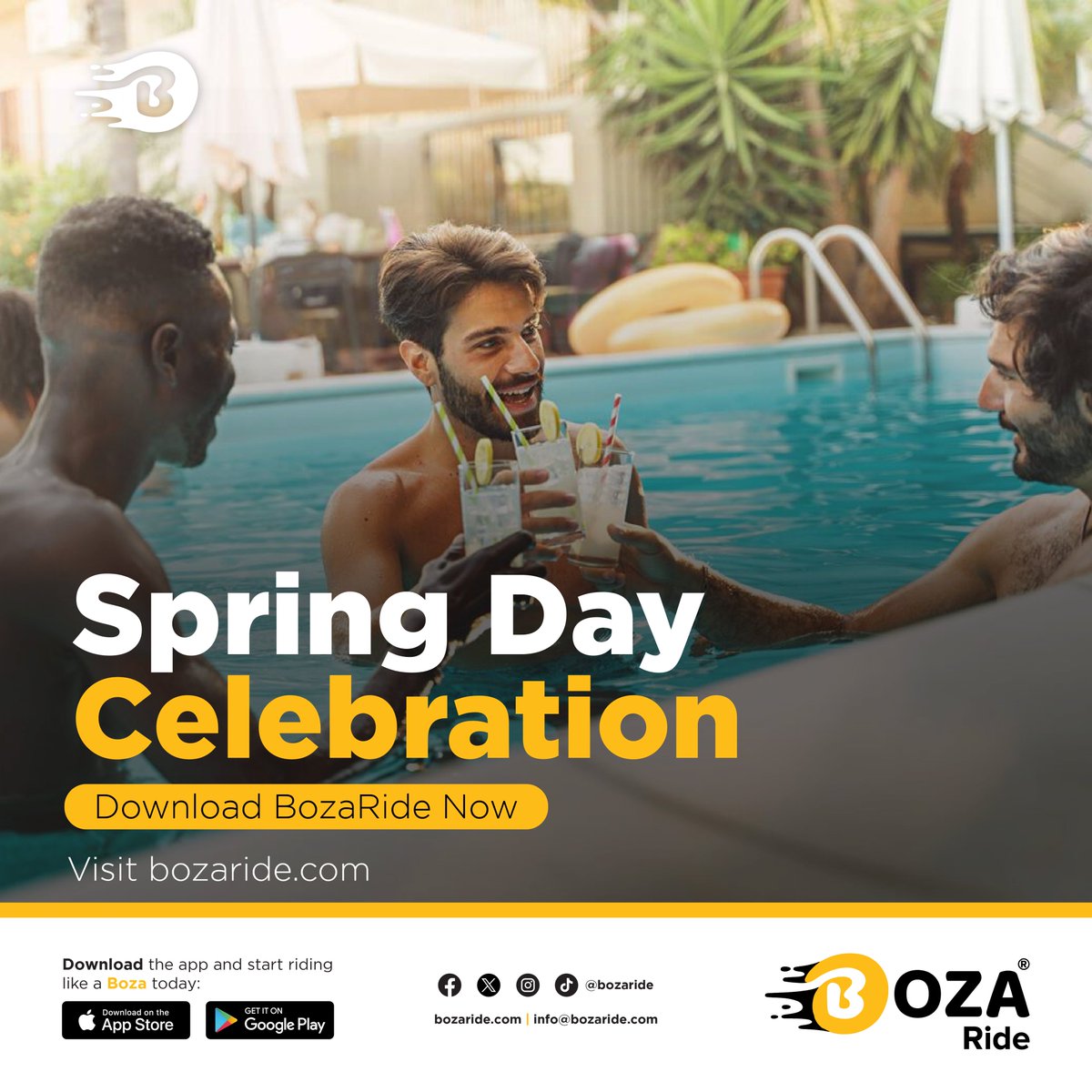 BozaRide's tweet photo. Happy Spring Day, Mzansi! Fresh start, fresh rides with 50% off your first ride up to R100 with promo code BZRD50. Download BozaRide!
#BozaRide #SpringDay #FreshRides 
Download Now: https://t.co/TtiJyYRtpa https://t.co/icHO8kEVEE