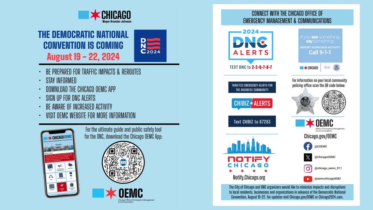 The countdown is on for the Democratic National Convention. If you live or work near the United Center or McCormick Place, check out these maps to make sure you know how to get around.

And don't forget to download the Chicago OEMC app!