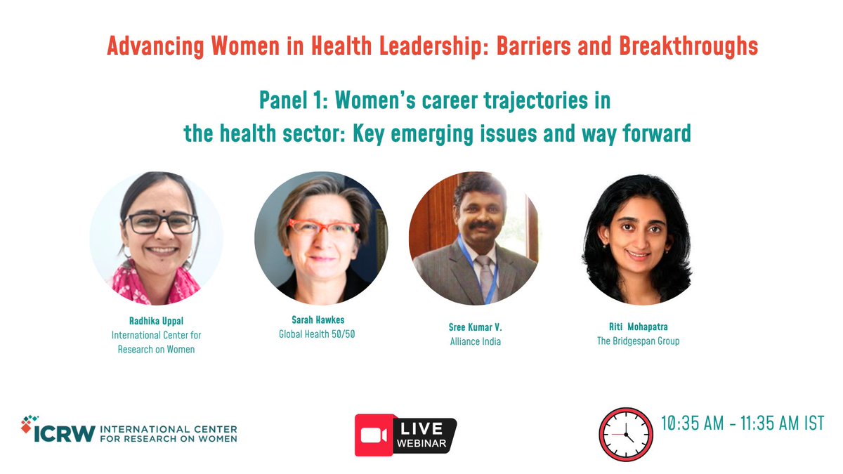 ICRW Asia (@icrwasia) on Twitter photo We're thrilled to invite you to our national dissemination event, "Advancing Women in Health Leadership: Barriers and Breakthroughs" on 9th August 2024.
Time: 10:00 AM to 2:00 PM
🔗 Register now & be a part of this critical conversation: us06web.zoom.us/webinar/regist…
<a href="/GlobalHlth5050/">Global 50/50</a> We're thrilled to invite you to our national dissemination event, "Advancing Women in Health Leadership: Barriers and Breakthroughs" on 9th August 2024.
Time: 10:00 AM to 2:00 PM
🔗 Register now & be a part of this critical conversation: us06web.zoom.us/webinar/regist…
<a href="/GlobalHlth5050/">Global 50/50</a>