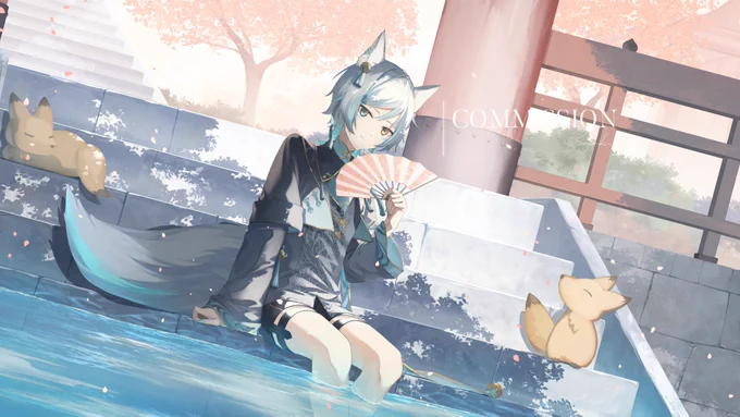 skeb納品しました!リクエストありがとうございました～#狐のお供絵 