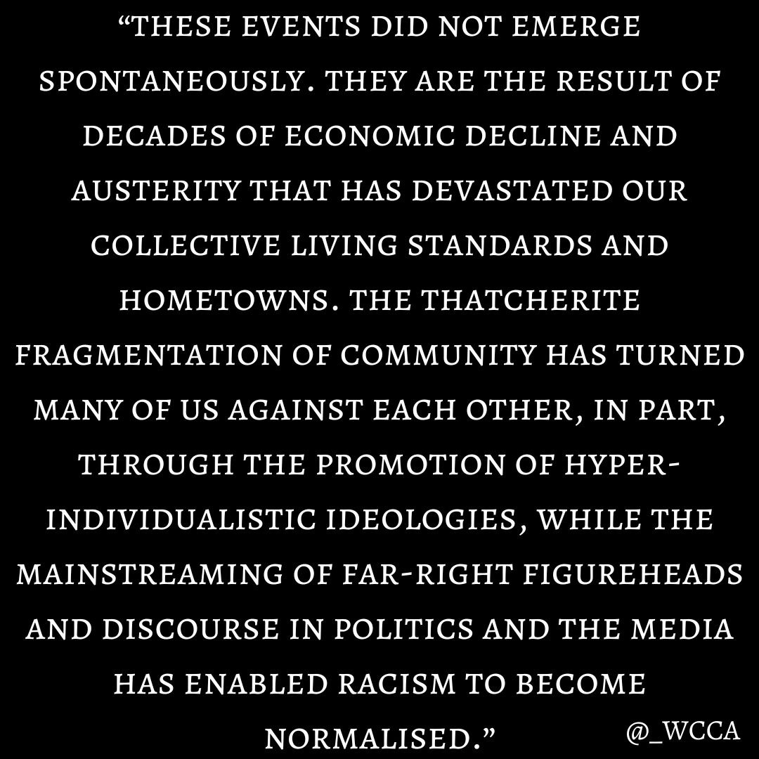 1/2 Statement from the Working Class Climate Alliance <a href="/_WCCA/">The Working Class Climate Alliance</a> - written by the team and our members, about the far-right unrest in the United Kingdom.

workingclassclimatealliance.com/wcca-statement…