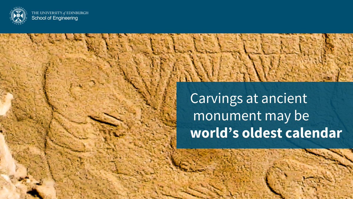 SchoolOfEng_UoE's tweet photo. Chemical engineer Dr Martin Sweatman suggests markings discovered at 12,000 year-old Turkish archaeological site likely represent world’s oldest #solar calendar, created as memorial to #comet strike. 

https://t.co/BzyZzrdSlm https://t.co/GF4vS3hy7N