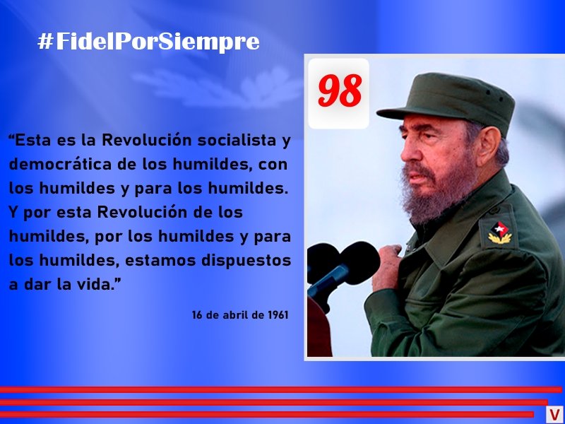 La campiña reverdece
La bandera es más cubana
y la palma en la sabana
sus penachos estremece..." 
Magalis Rodriguez Borges
hace 6 años
“UN LAUREL PARA FIDEL”
#FidelPorSiempe 
#LatirAvileño 
#1roDeEneroDeVictorias