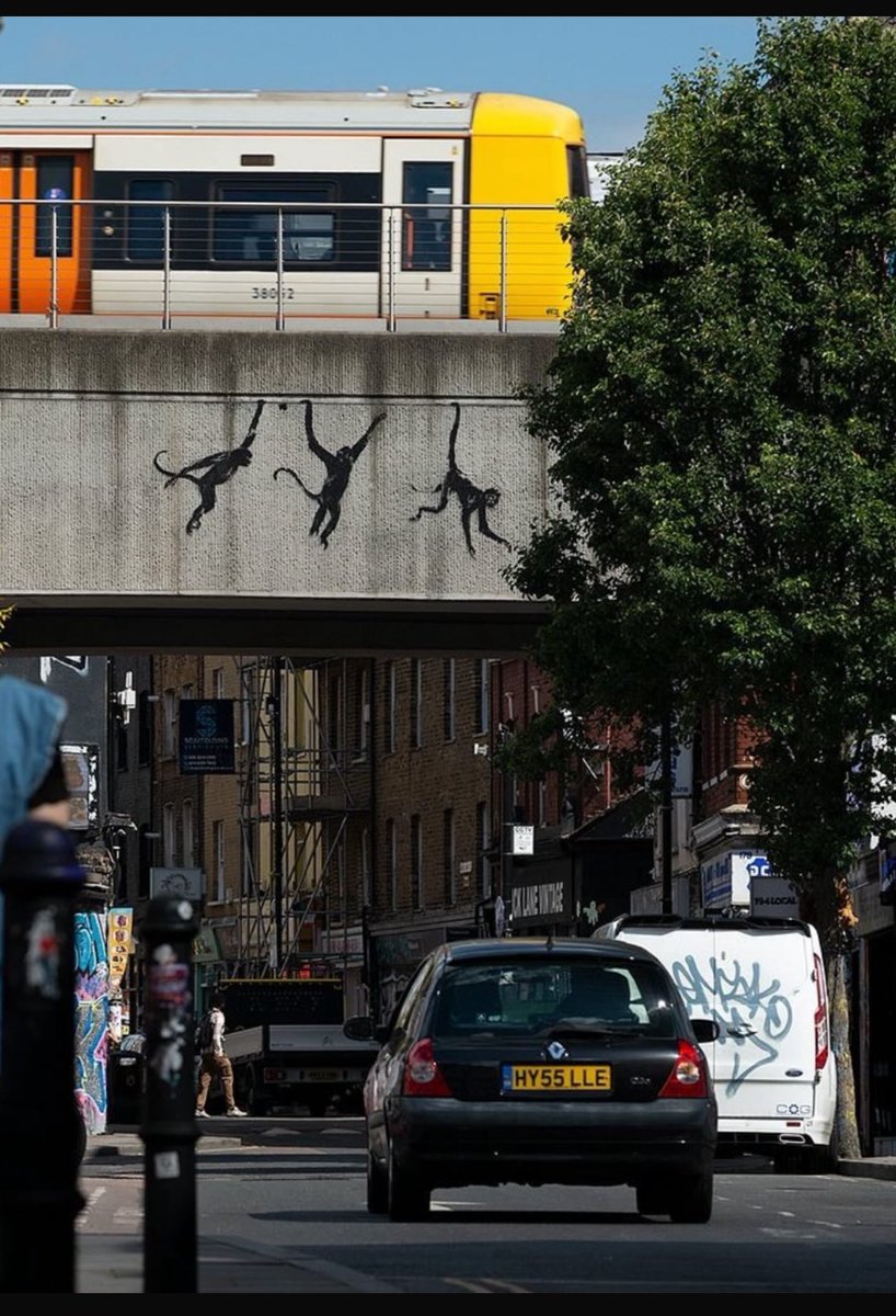 New Banksy - number three! Brick Lane and Grimsby St (I think!) is this a Banksy Safari…? One goat, two elephants, three monkeys