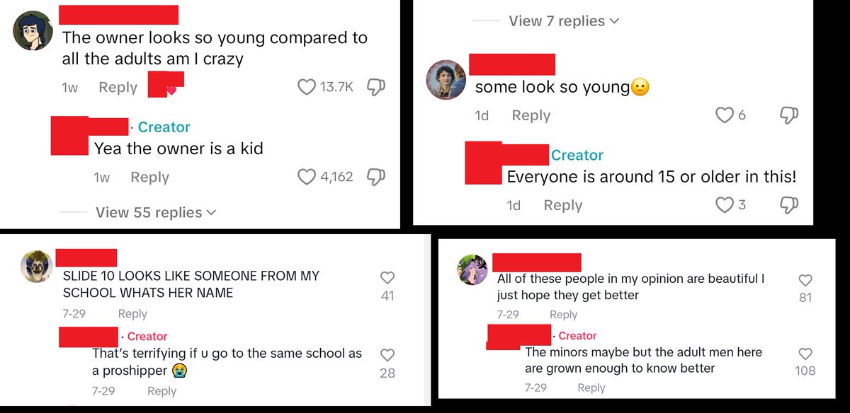 SamAburime's tweet image. So an anti-proship Tiktok doxxed a bunch of minors by taking photos from a proship discord server and posting them publicly. Then, when people say they're endangering said minors, anti-shippers are downplaying the severity saying the kids 'deserve' it or should 'know better'🧵