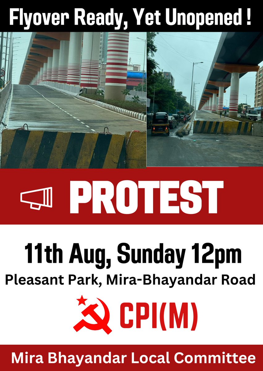 SadiqueMBasha's tweet photo. 🚧📄 Seeking info on the flyover between Pleasant Park and Silver Park signals on Chhatrapati Shivaji Maharaj Marg (Mira-Bhayandar Road) @MMRDAOfficial 

1️⃣ Why hasn’t it opened to the public yet despite being ready?
2️⃣ Can I get a copy of the fitness certificate for the flyover?

@MiraBhayanderKr @cityheadlines17  #MiraRoad #MiraBhayandar