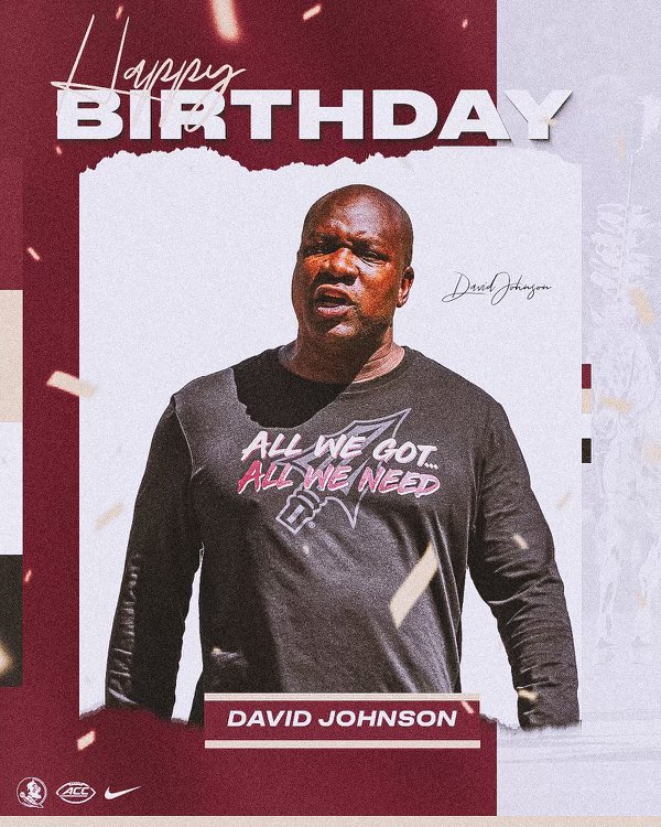 Happy birthday, Coach YAC!

<a href="/CoachYACJohnson/">DAVID JOHNSON</a> 

#NoleFamily