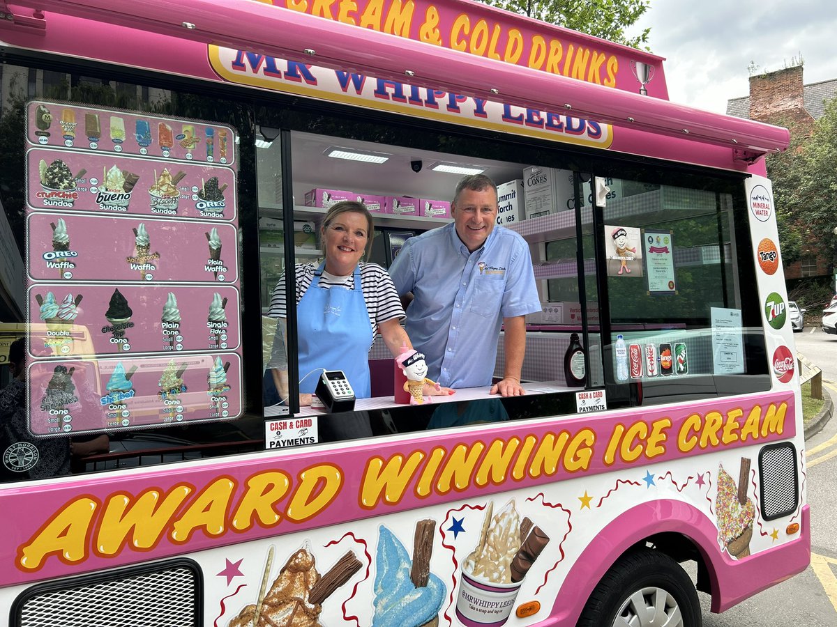 It’s ice cream time for patients at Leeds Children’s Hospital! <a href="/MrWhippyLeeds/">Mr Whippy Leeds</a> is here 2-3pm today and patients can enjoy a free ice cream or lolly thanks to <a href="/LDShospcharity/">Leeds Hospitals Charity</a>