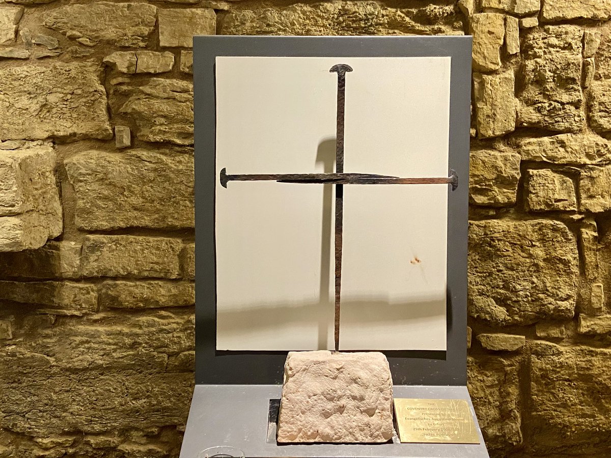 Catriona Robertson (@multifaith) on Twitter photo Cross of Nails at the old monastery in Erfurt, Germany, where 267 people were killed while sheltering from a British bombing raid (at the end of WWII, close to Dresden) The restored building is now the House of Reconciliation & used as such <a href="/CovCathedral/">Coventry Cathedral</a> <a href="/Southwarkcathed/">Southwark Cathedral</a> Cross of Nails at the old monastery in Erfurt, Germany, where 267 people were killed while sheltering from a British bombing raid (at the end of WWII, close to Dresden) The restored building is now the House of Reconciliation & used as such <a href="/CovCathedral/">Coventry Cathedral</a> <a href="/Southwarkcathed/">Southwark Cathedral</a>