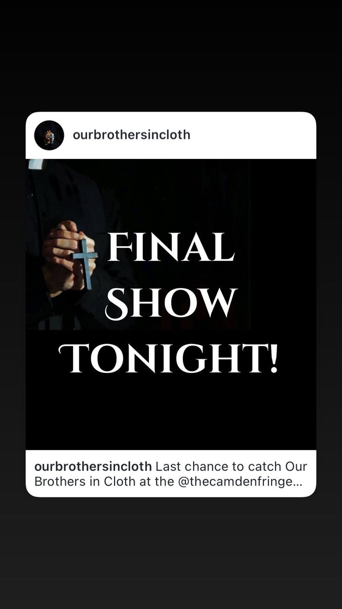 gillybrody's tweet photo. Special that @_Zachary_James_ of @HadestownUK came to watch #OurBrothersinCloth @cockpittheatre @CamdenFringe
Thank you Zachary π Brought me a lovely box of π too.
LAST NIGHT TONIGHT!
DO COME ALONG. #Irishcommunitylife #Irishplay by #RonanColfer https://t.co/pu5e4EyZTP