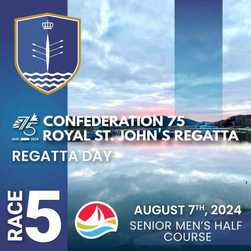 StJohnsRegatta's tweet photo. RESULTS for Race 5 - Atlantic Lottery Senior Men’s Half Course:
https://t.co/pYu8YJ0BB7 Collins - 05:32.04 *NEW HALF COURSE RECORD
#RSJR24 #Race5 #NewRecord https://t.co/tRsUY32v6M