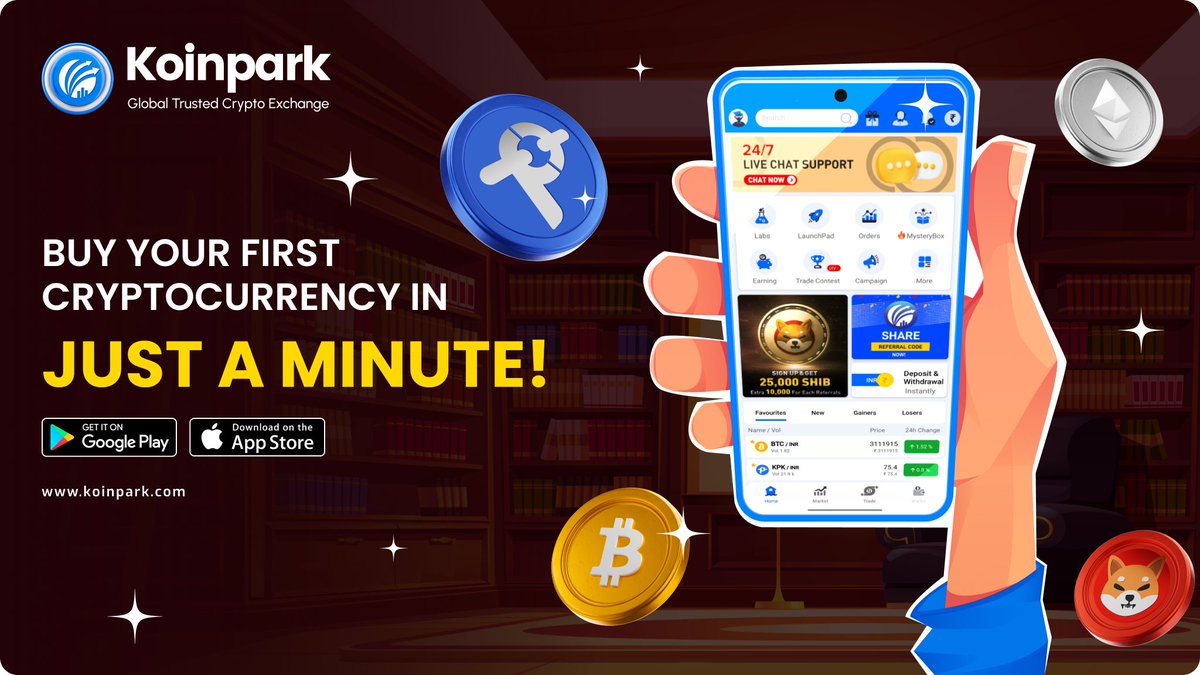 KoinparkExc's tweet photo. Want to experience seamless crypto trading? 🌟
📍 Make crypto trading a breeze with Koinpark and buy your favorite cryptocurrencies without any hurdles, all within a minute ✨
#cryptotrading #crypto #buycrypto #investsmart #quicktrade https://t.co/mhvXM7WUnC