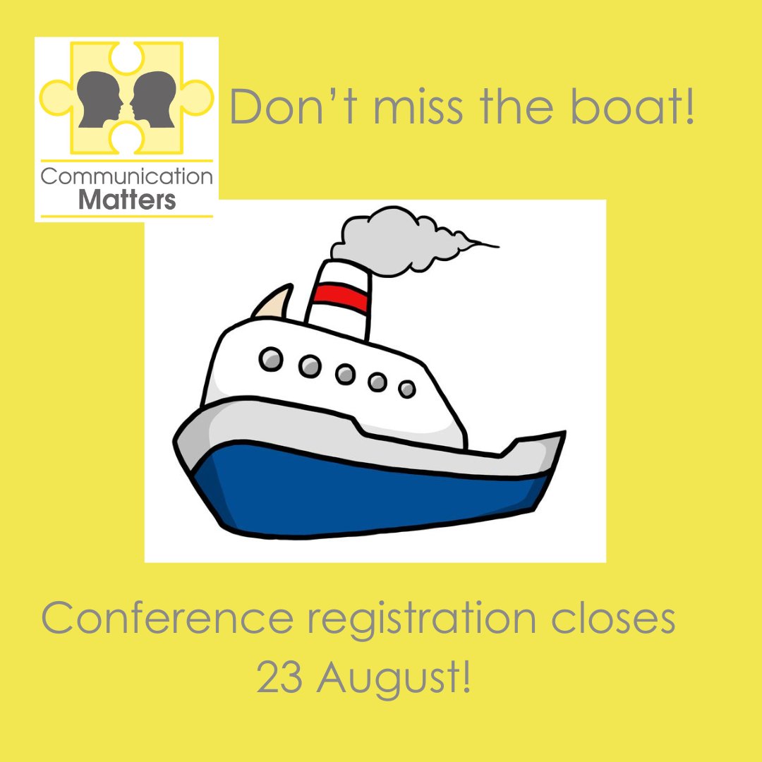 Want to come to the Communication Matters International AAC Conference? There are just over 2 weeks to go until registration closes. Book now! bit.ly/CM2024conf-reg… #CM2024conf