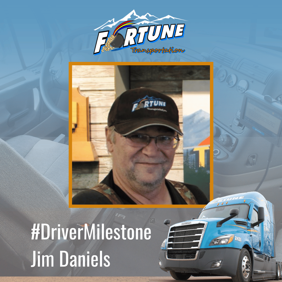 FortuneTrans's tweet photo. Jim Daniels is already a member of our Million Mile club and now he's closer to doubling that with 1.5 Million Miles under his belt. That many miles is the equivalent of 613 trips across the US. That's a lot of driving! Congrats on going the distance! https://t.co/TMKFOkSpsT