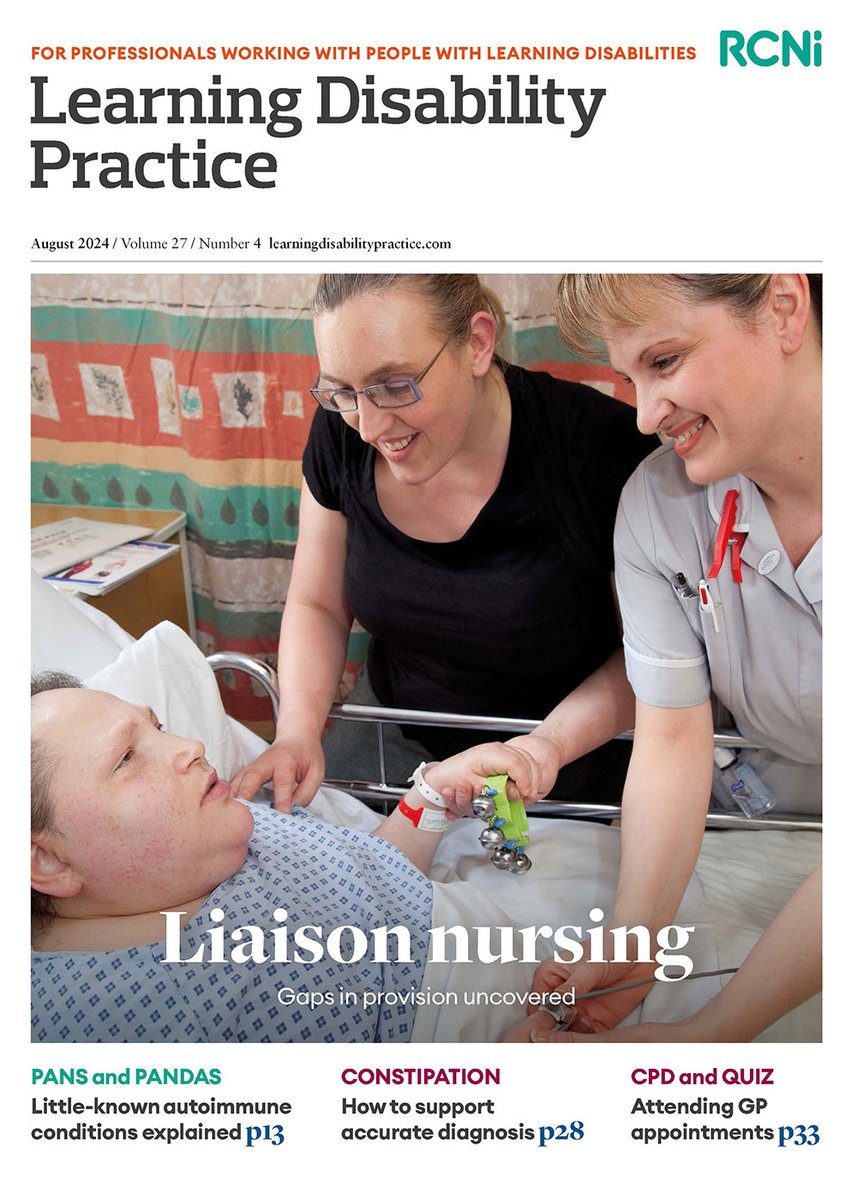 Chris Walker (@rcni_christine) on Twitter photo The August digital issue of Learning Disability Practice is out now. There is a #CPD on supporting a person with a learning disability with GP appointments <a href="/kwelsh1/">Katy #SafeStaffingSavesLives #FairPayForNursing</a>, an investigation into liaison nurse provision, type 2 diabetes and administering vaccines.
journals.rcni.com/toc/ldp/27/4 The August digital issue of Learning Disability Practice is out now. There is a #CPD on supporting a person with a learning disability with GP appointments <a href="/kwelsh1/">Katy #SafeStaffingSavesLives #FairPayForNursing</a>, an investigation into liaison nurse provision, type 2 diabetes and administering vaccines.
journals.rcni.com/toc/ldp/27/4