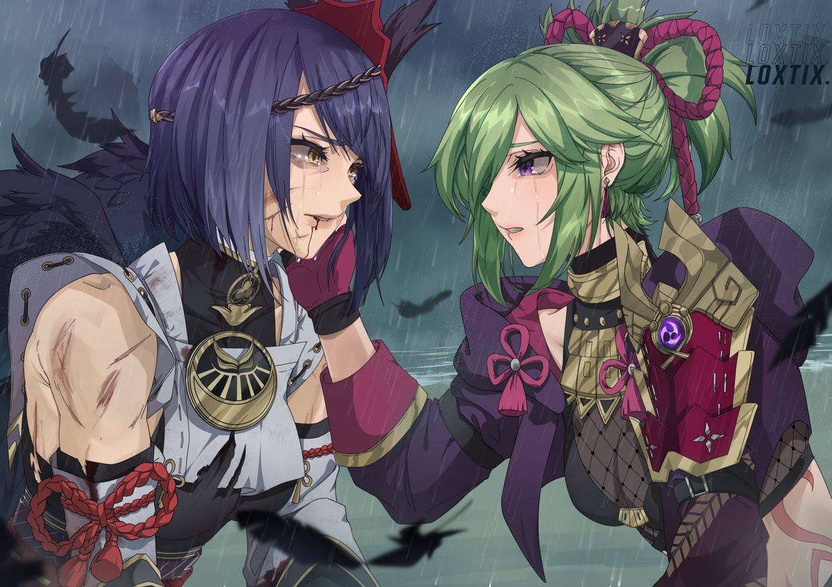 Kujou Sara and Kuki Shinobu
VGen bust commission for WizTheWitch