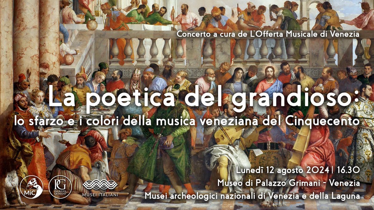 #𝗣𝗮𝗹𝗮𝘇𝘇𝗼𝗚𝗿𝗶𝗺𝗮𝗻𝗶 è lieto di invitarvi al concerto a cura de L'Offerta Musicale di #Venezia diretta dal Maestro Riccardo Parravicini: Lunedì 12 #agosto 2024, ore 16.30 Info e prenotazioni 0412411507. Ultimi posti disponibili!