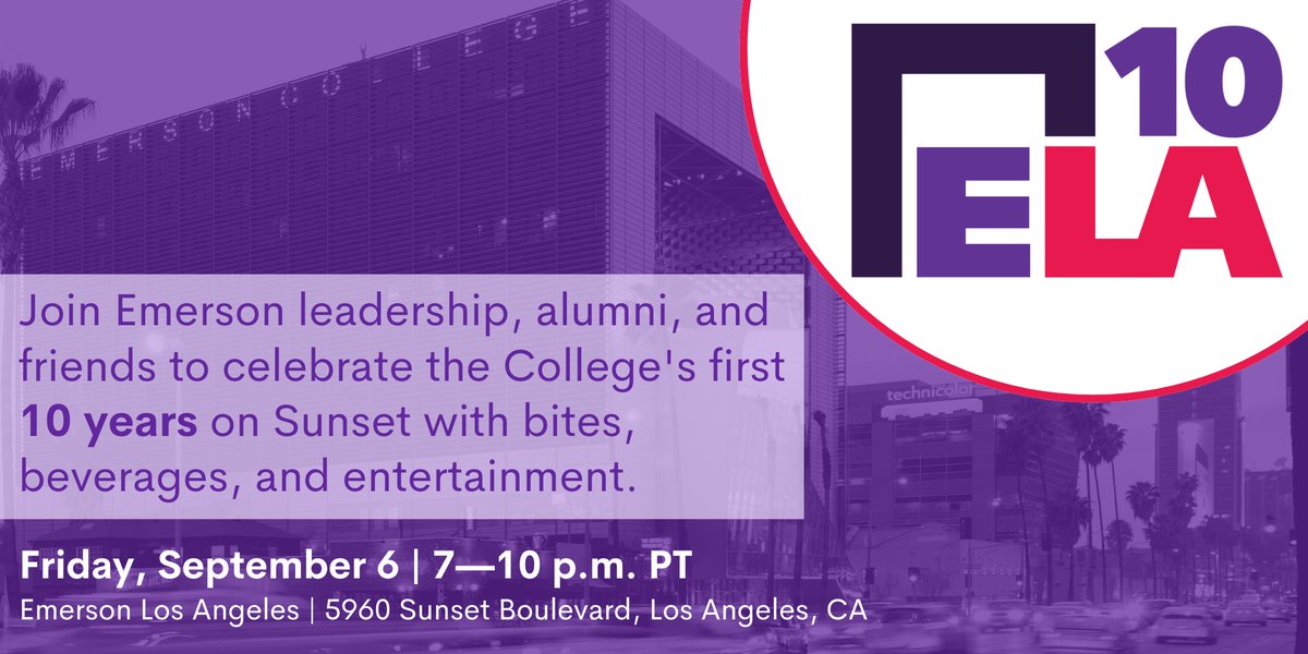 🎉✨ Join us in celebrating 10 incredible years of <a href="/EmersonLAcenter/">Emerson Los Angeles</a>  on Sunset! 🌇
.
Register today:
eventbrite.com/e/emerson-los-…