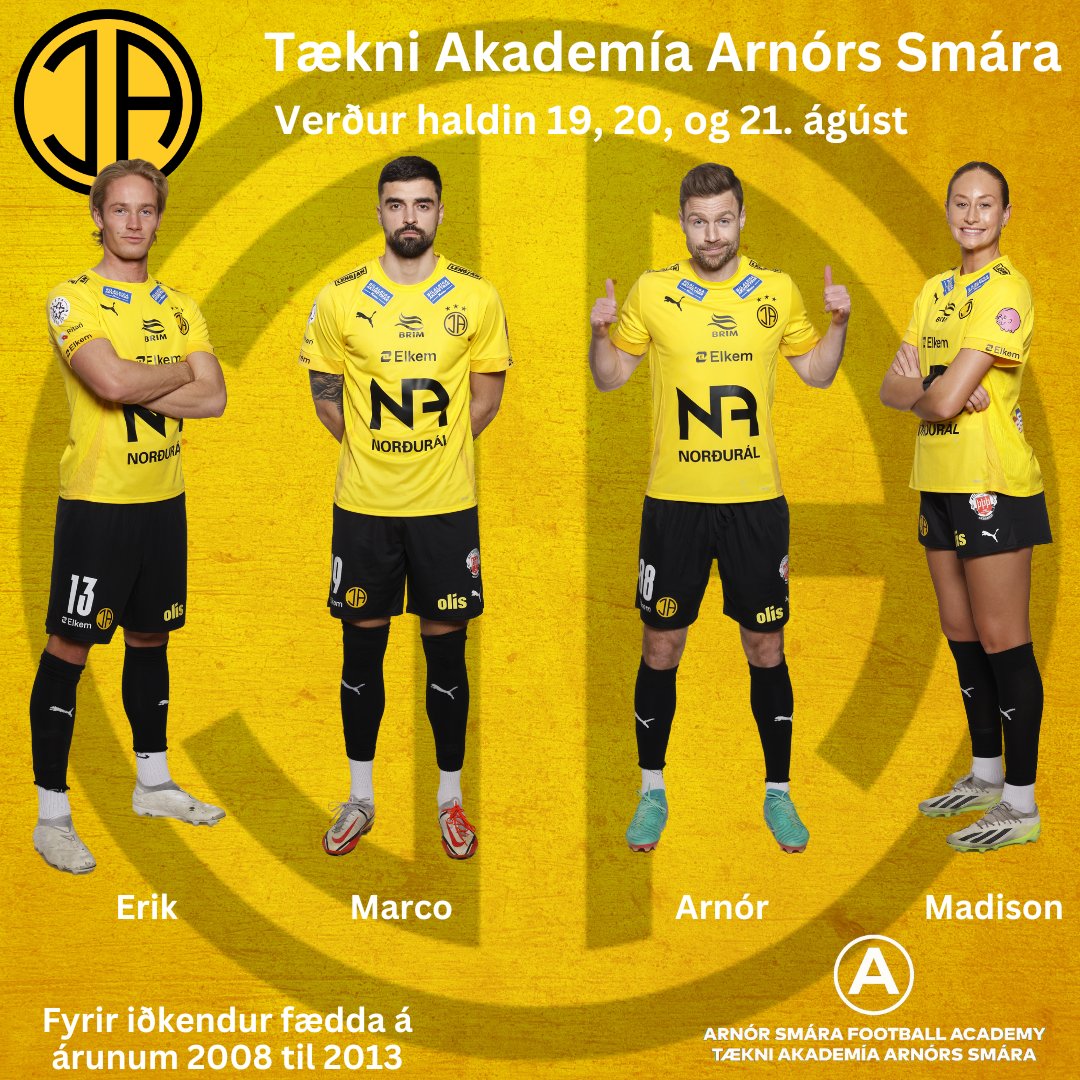 Rétt fyrir skólabyrjun mun fyrrverandi landsliðsmaðurinn og núverandi meistaraflokks leikmaður ÍA, Arnór Smárason vera með tækni akademíu fyrir fótboltamenn fædda á árunum 2008 til 2013. Honum til aðstoðar verða meistaraflokksleikmennirnir Erik Tobias Sandberg, Marko Vardic og