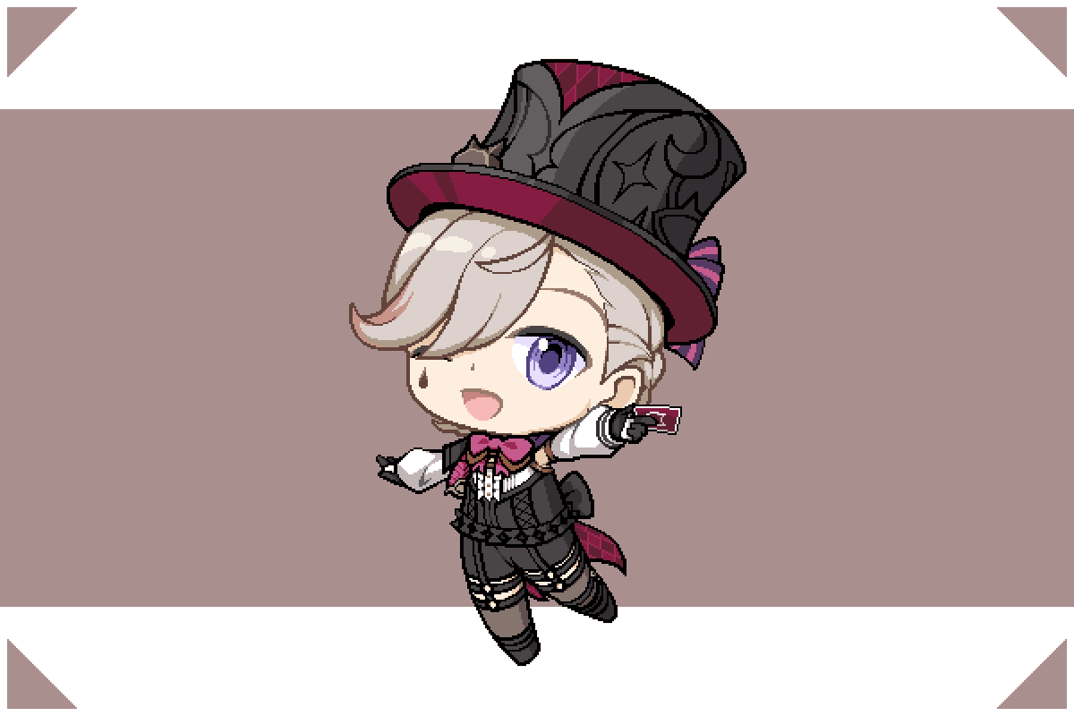 Tiny #Lyney!! 
#Pixelart #GenshinImpact